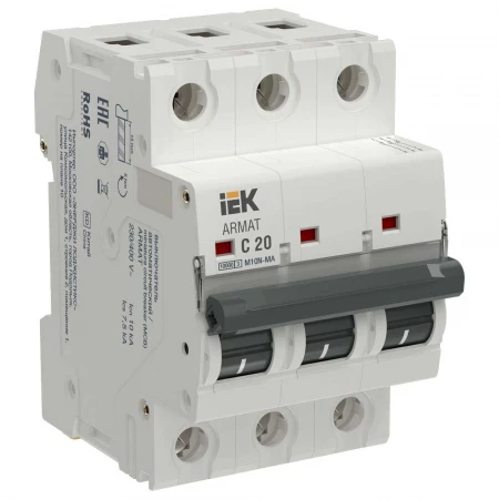 ARMAT Автоматический выключатель без теплового расцепителя M10N-MA 3P C 20А IEK AR-M10N-MA-3-C020