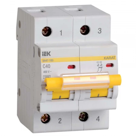 KARAT Автоматический выключатель ВА47-100 2P C 40А 10кА IEK MVA40-2-040-C