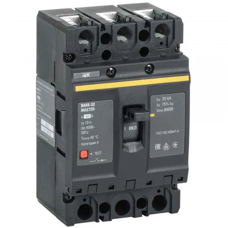 Выключатель автоматический ВА88-32 3Р 40А 25кА MASTER IEK SVA10-3-0040-02