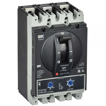 Автоматический выключатель в литом корпусе 3P типоразмер A 35кА 100А IEK AR-MCCB-3A-035-0100A-ATUC