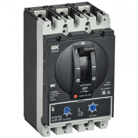 Автоматический выключатель в литом корпусе 3P типоразмер D 35кА 160А IEK AR-MCCB-3D-035-0160A-ATUC