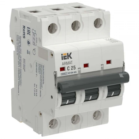 ARMAT Автоматический выключатель без теплового расцепителя M10N-MA 3P C 25А IEK AR-M10N-MA-3-C025