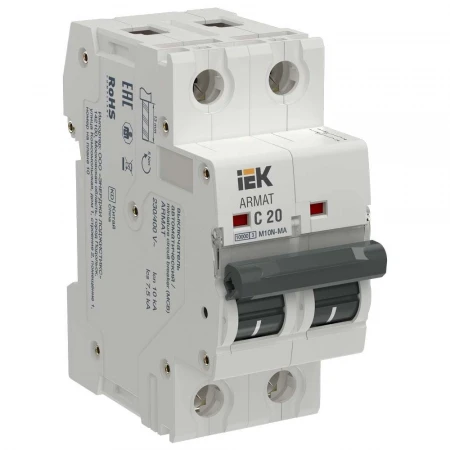ARMAT Автоматический выключатель без теплового расцепителя M10N-MA 2P C 20А IEK AR-M10N-MA-2-C020