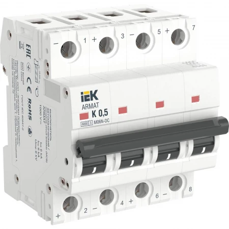 ARMAT Автоматический выключатель M06N-DC 4P K 0,5А IEK AR-M06N-4-K0D5DC