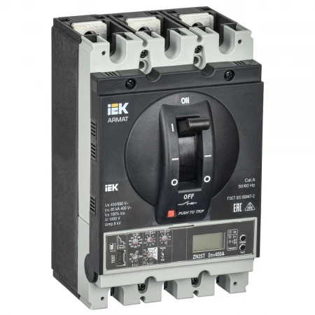 Автоматический выключатель в литом корпусе 3P типоразмер H 85кА 250А IEK AR-MCCB-3H-085-0250A-ELPC