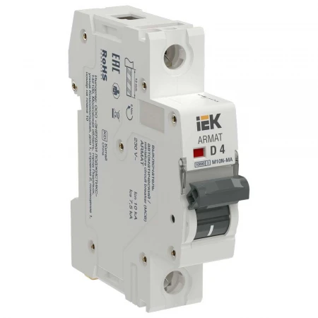 ARMAT Автоматический выключатель без теплового расцепителя M10N-MA 1P D 4А IEK AR-M10N-MA-1-D004