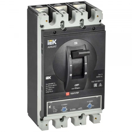 Автоматический выключатель в литом корпусе 3P типоразмер I 85кА 500А IEK AR-MCCB-3I-085-0500A-ATUC