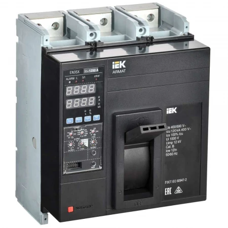 Автоматический выключатель в литом корпусе 3P типоразмер N 120кА 1250А IEK AR-MCCB-3N-120-1250A-ELSC