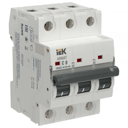 ARMAT Автоматический выключатель без теплового расцепителя M10N-MA 3P C 8А IEK AR-M10N-MA-3-C008