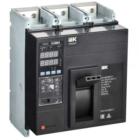 Автоматический выключатель в литом корпусе 3P типоразмер N 120кА 1000А IEK AR-MCCB-3N-120-1000A-ELSC