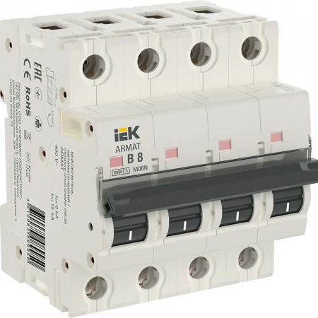ARMAT Автоматический выключатель M06N 4P B 8А IEK AR-M06N-4-B008