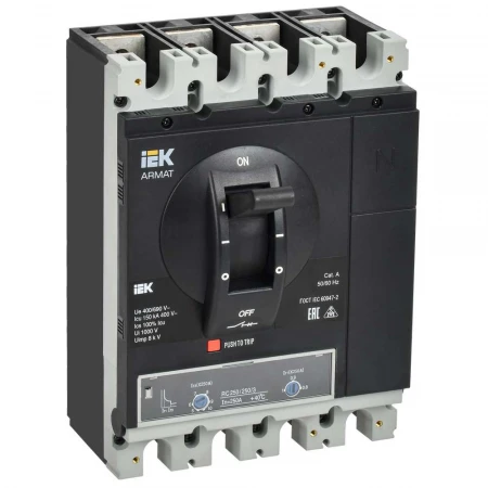 Автоматический выключатель в литом корпусе 4P типоразмер H 150кА 250А IEK AR-MCCB-4H-150-0250A-ATUC