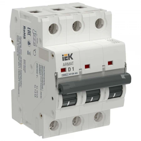 ARMAT Автоматический выключатель без теплового расцепителя M10N-MA 3P D 1А IEK AR-M10N-MA-3-D001