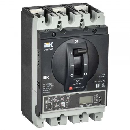 Автоматический выключатель в литом корпусе 3P типоразмер H 150кА 250А IEK AR-MCCB-3H-150-0250A-ELPC
