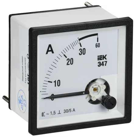Амперметр Э47 30/5А класс точности 1,5 72х72мм IEK IPA10-6-0030-E