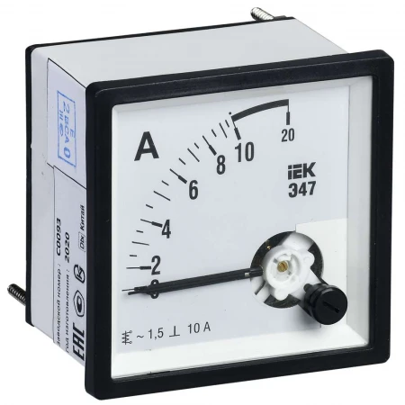 Амперметр аналоговый Э47 10А класс точности 1,5 96х96мм IEK IPA20-6-0010-E