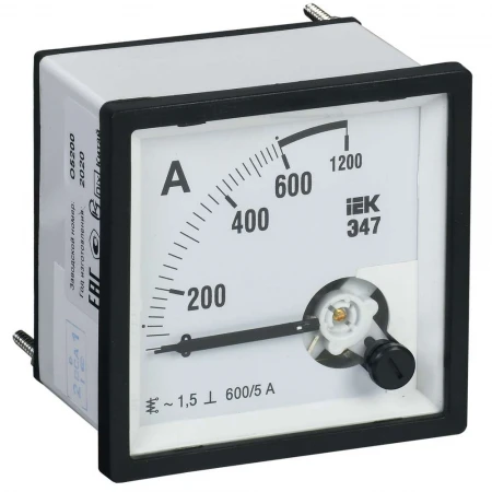 Амперметр аналоговый Э47 600/5А класс точности 1,5 96х96мм IEK IPA20-6-0600-E