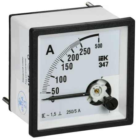 Амперметр Э47 250/5А класс точности 1,5 72х72мм IEK IPA10-6-0250-E