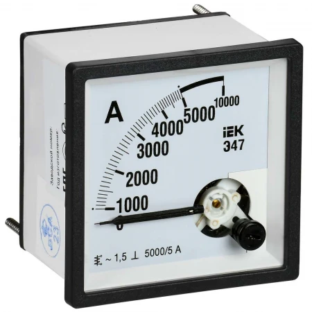 Амперметр Э47 5000/5А класс точности 1,5 72х72мм IEK IPA10-6-5000-E