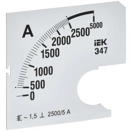 Шкала сменная для амперметра Э47 2500/5А класс точности 1,5 72х72мм IEK IPA10D-SC-2500
