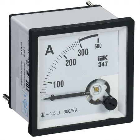 Амперметр аналоговый Э47 300/5А класс точности 1,5 96х96мм IEK IPA20-6-0300-E