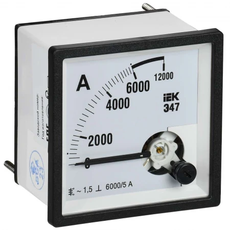 Амперметр Э47 6000/5А класс точности 1,5 72х72мм IEK IPA10-6-6000-E