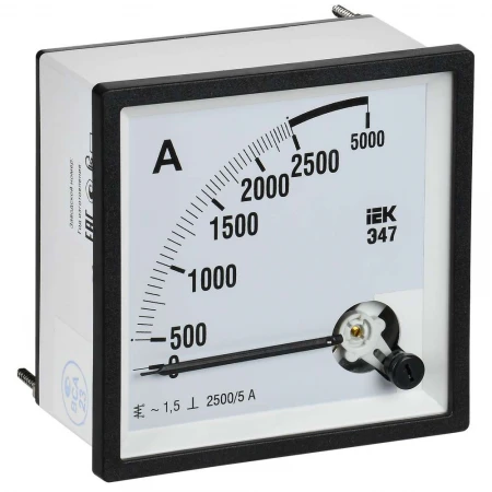 Амперметр Э47 2500/5А класс точности 1,5 96х96мм IEK IPA20-6-2500-E