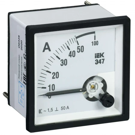 Амперметр аналоговый Э47 50А класс точности 1,5 96х96мм IEK IPA20-6-0050-E