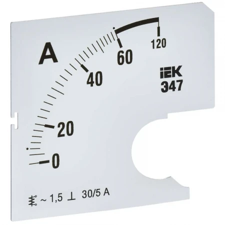 Шкала сменная для амперметра Э47 60/5А класс точности 1,5 72х72мм IEK IPA10D-SC-0060