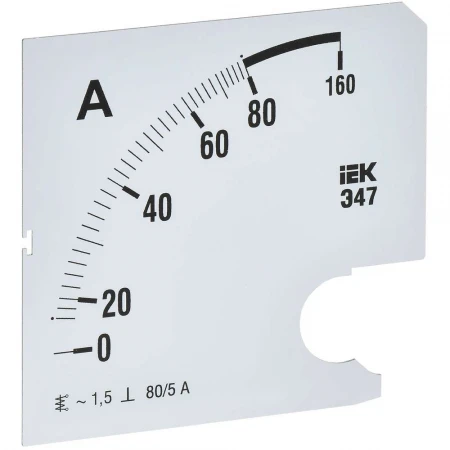 Шкала сменная для амперметра Э47 80/5А класс точности 1,5 96х96мм IEK IPA20D-SC-0080