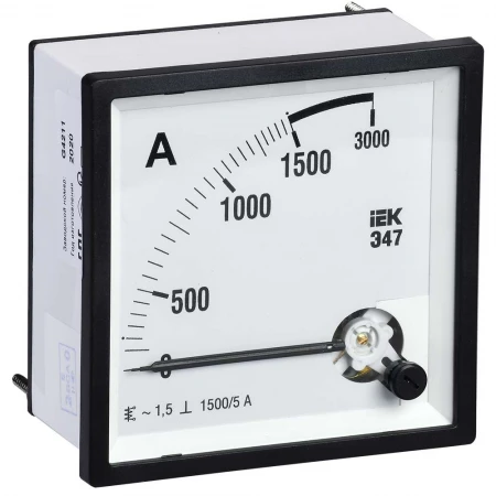 Амперметр аналоговый Э47 1500/5А класс точности 1,5 96х96мм IEK IPA20-6-1500-E
