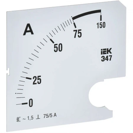 Шкала сменная для амперметра Э47 75/5А класс точности 1,5 96х96мм IEK IPA20D-SC-0075