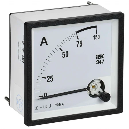 Амперметр Э47 75/5А класс точности 1,5 96х96мм IEK IPA20-6-0075-E