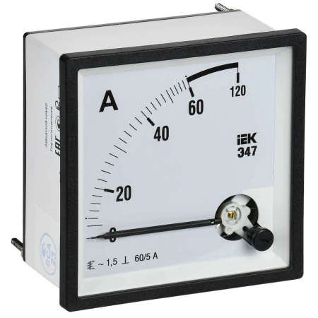 Амперметр Э47 60/5А класс точности 1,5 96х96мм IEK IPA20-6-0060-E