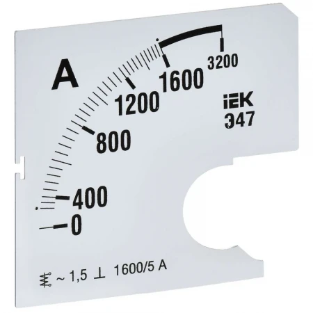 Шкала сменная для амперметра Э47 1600/5А класс точности 1,5 72х72мм IEK IPA10D-SC-1600