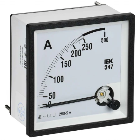 Амперметр Э47 250/5А класс точности 1,5 96х96мм IEK IPA20-6-0250-E