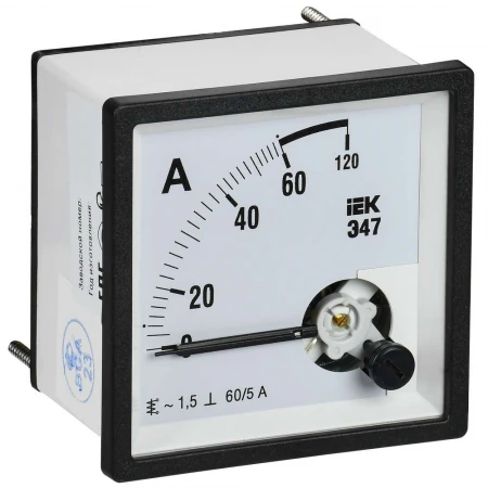 Амперметр Э47 60/5А класс точности 1,5 72х72мм IEK IPA10-6-0060-E