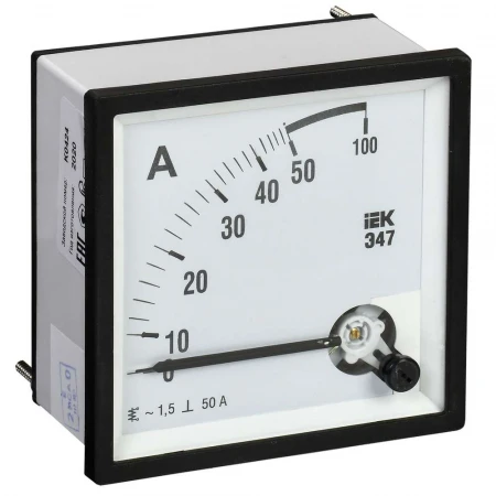 Амперметр аналоговый Э47 50А класс точности 1,5 72х72мм IEK IPA10-6-0050-E