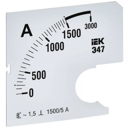 Шкала сменная для амперметра Э47 1500/5А класс точности 1,5 72х72мм IEK IPA10D-SC-1500
