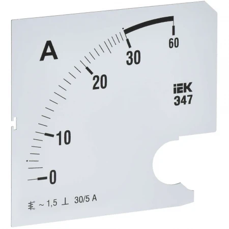 Шкала сменная для амперметра Э47 30/5А класс точности 1,5 96х96мм IEK IPA20D-SC-0030