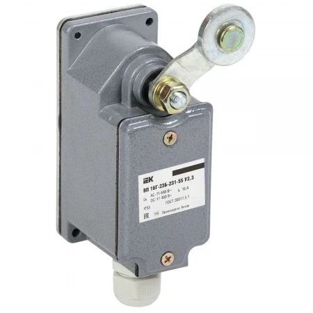 Выключатель концевой ВП 16Г-23Б-231-55 У2.3 рычаг с роликом/ход вправо/cамовозврат 1з+1р IP55 IEK KV-1-16-1