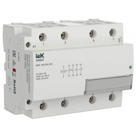 ARMAT Контактор модульный KMR 100А 24В AC/DC 2НО 2НЗ IEK AR-KMR20-100-22-024