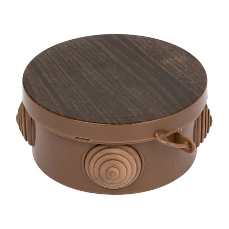 Коробка распаячная КМР-040-039 с крышкой (85х40) 4 мембранных ввода тёмное дерево IP54 EKF PROxima plc-kmr-040-039-t