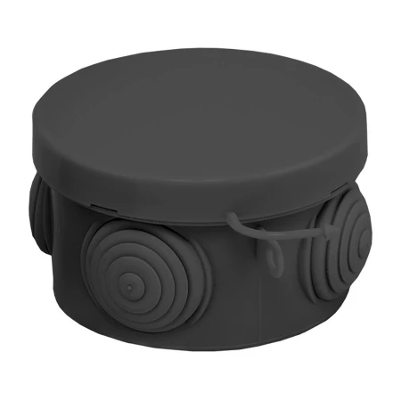 Коробка распаячная КМР-040-038 с крышкой (65х40) 4 мембр. Ввода чёрная IP54 EKF plc-kmr-040-038-b