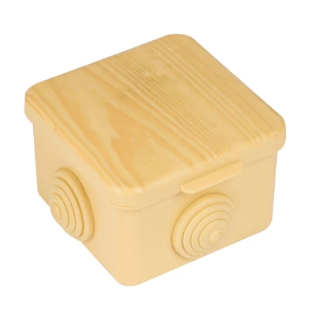 Коробка распаячная КМР-030-036 пылевлагозащитная, 4 мембранных ввода (65х65х50) светлое дерево EKF PROxima plc-kmr2-030-036-s