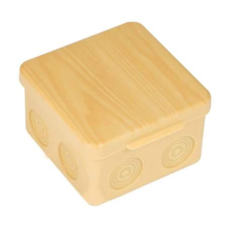 Коробка распаячная КМР-030-034 пылевлагозащищенная без мембранных вводов (100х100х55) светлое дерево EKF PROxima plc-kmr-030-034-s