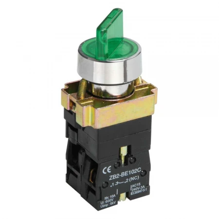 Переключатель LAY5-BK2365 на 2 положения зеленый IEK BSW90-BK-2-K06