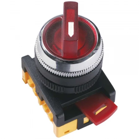 Переключатель АNС-22-2 на 2 положения "I-O" 1з+1р неон/240В красный IEK BSW10-ANC-2-K04