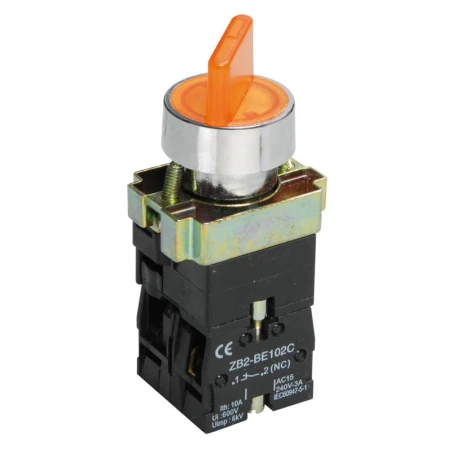 Переключатель LAY5-BK2565 на 2 положения желтый IEK BSW90-BK-2-K05