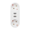 Двойник электрический линейный 16А с/з + 2 USB-порта, 2,4 А, белый REXANT 11-1090
